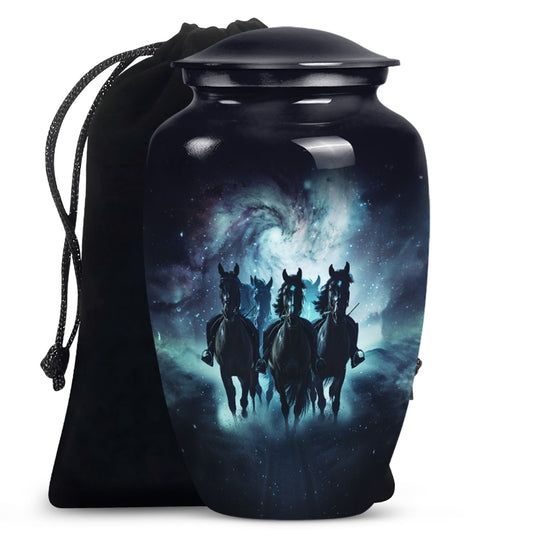 10 inch Aluminium Horse Urn, Classic Urn for burial funeral.