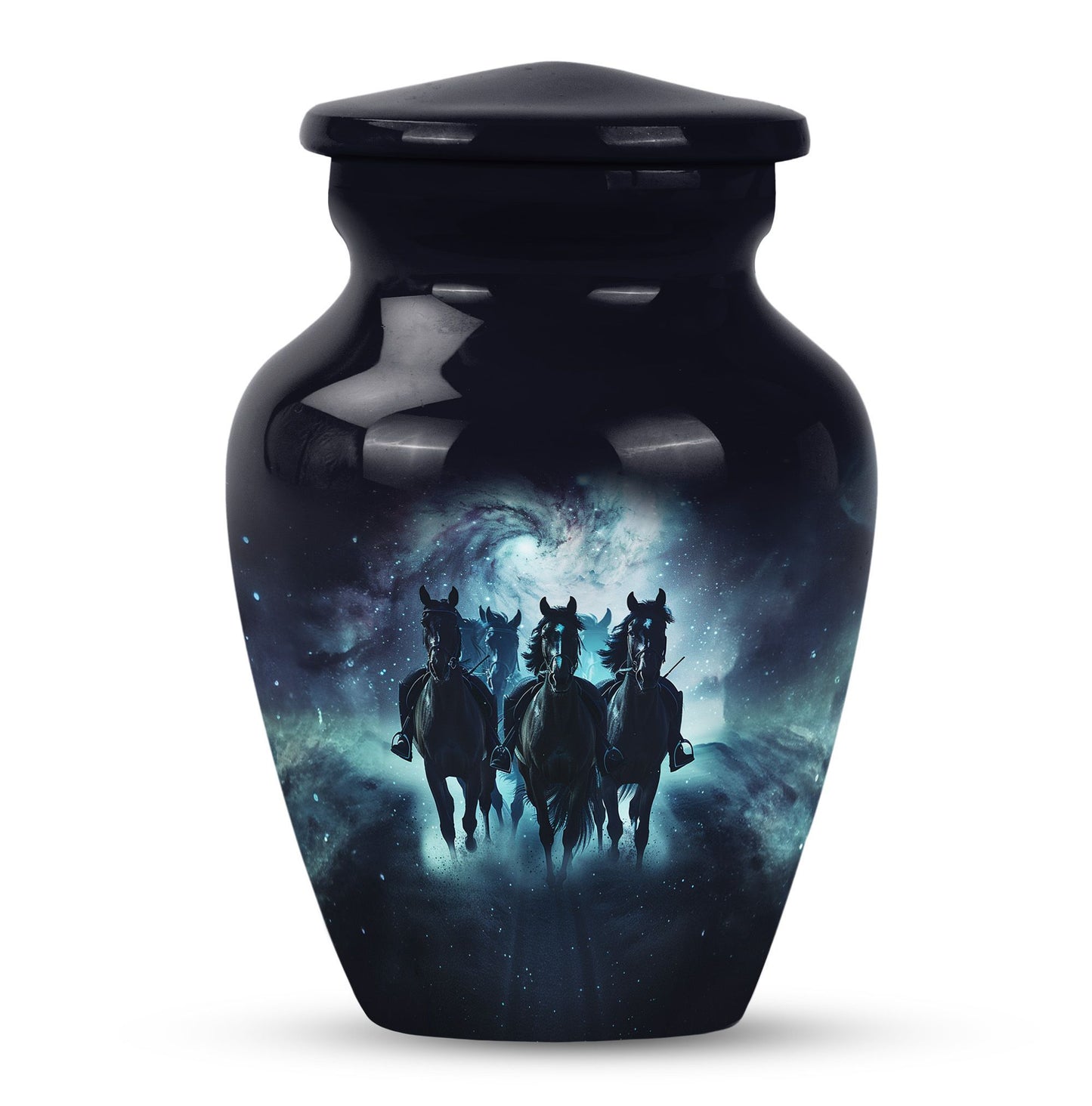 10 inch Aluminium Horse Urn, Classic Urn for burial funeral.
