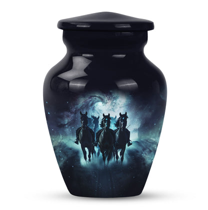 10 inch Aluminium Horse Urn, Classic Urn for burial funeral.