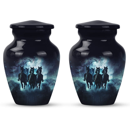 10 inch Aluminium Horse Urn, Classic Urn for burial funeral.