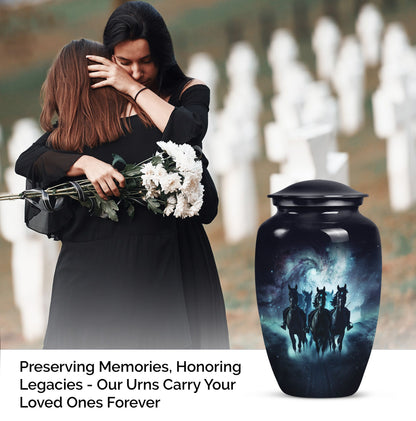 10 inch Aluminium Horse Urn, Classic Urn for burial funeral.