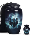 10 inch Aluminium Horse Urn, Classic Urn for burial funeral.