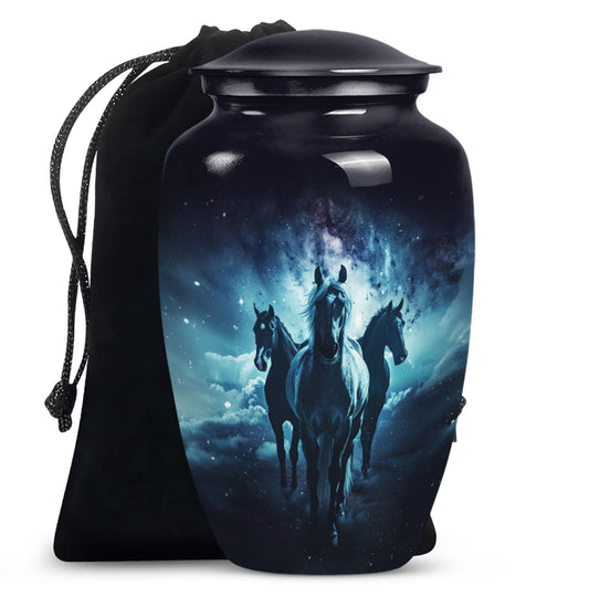 10-inch classic horse urn made of aluminium,