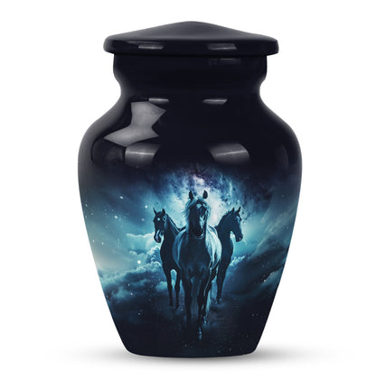 10-inch classic horse urn made of aluminium,
