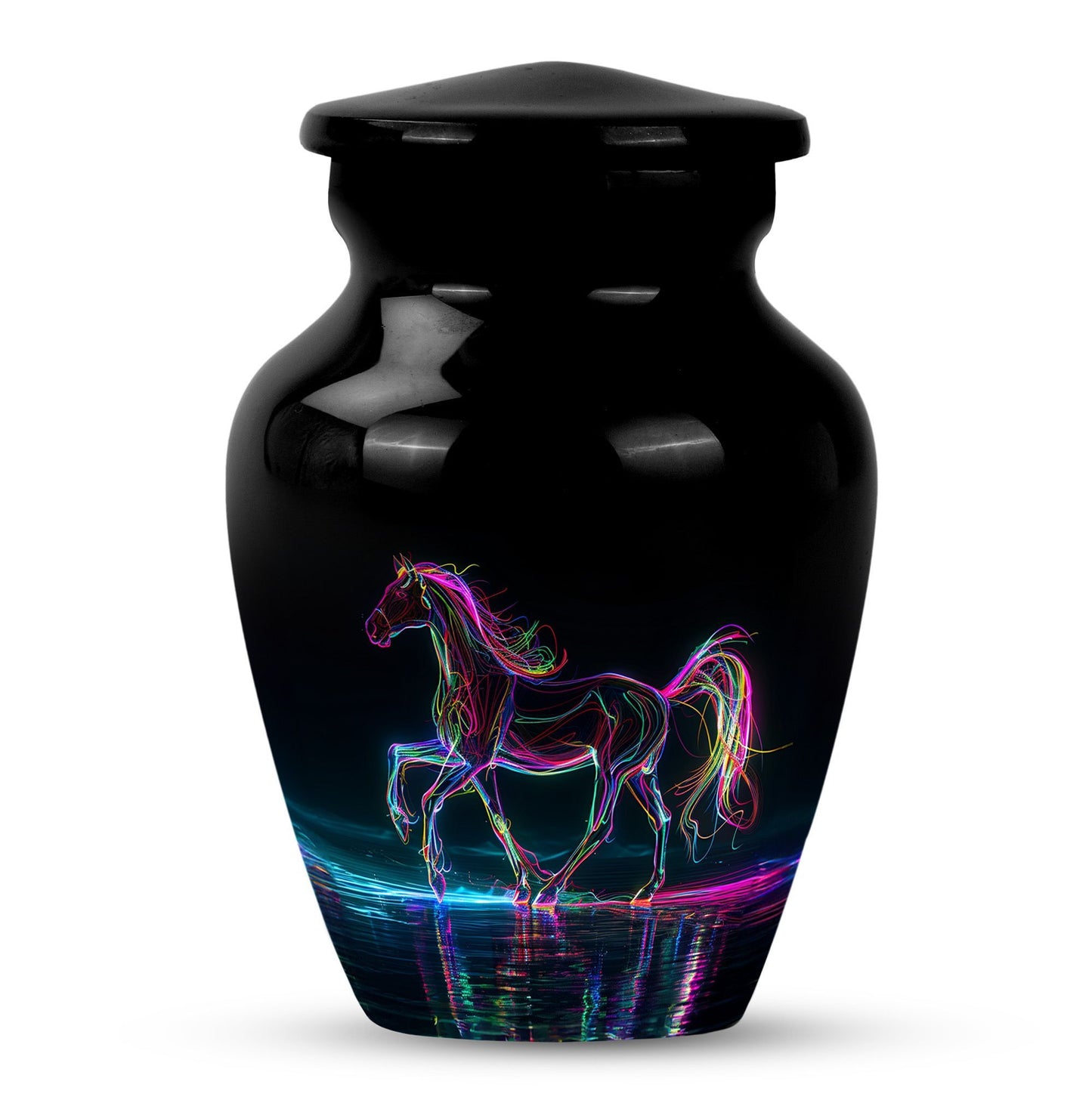 10 inch classic aluminium horse urn for adult human ashes, customizable