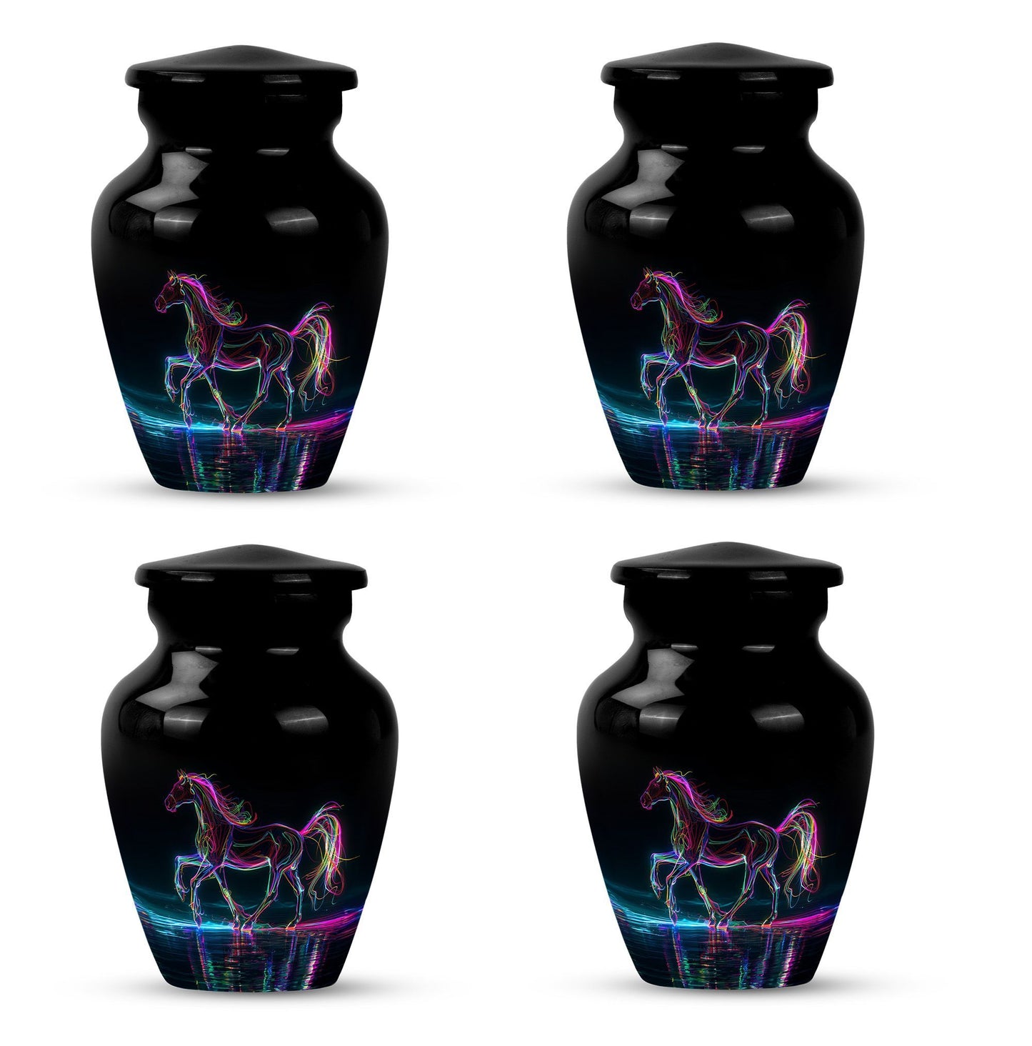 10 inch classic aluminium horse urn for adult human ashes, customizable