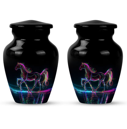 10 inch classic aluminium horse urn for adult human ashes, customizable