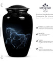 Horse Urn, large classic design for adult ashes