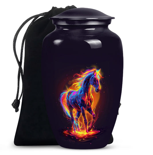 Horse Urn, cremation urn for adult male, 