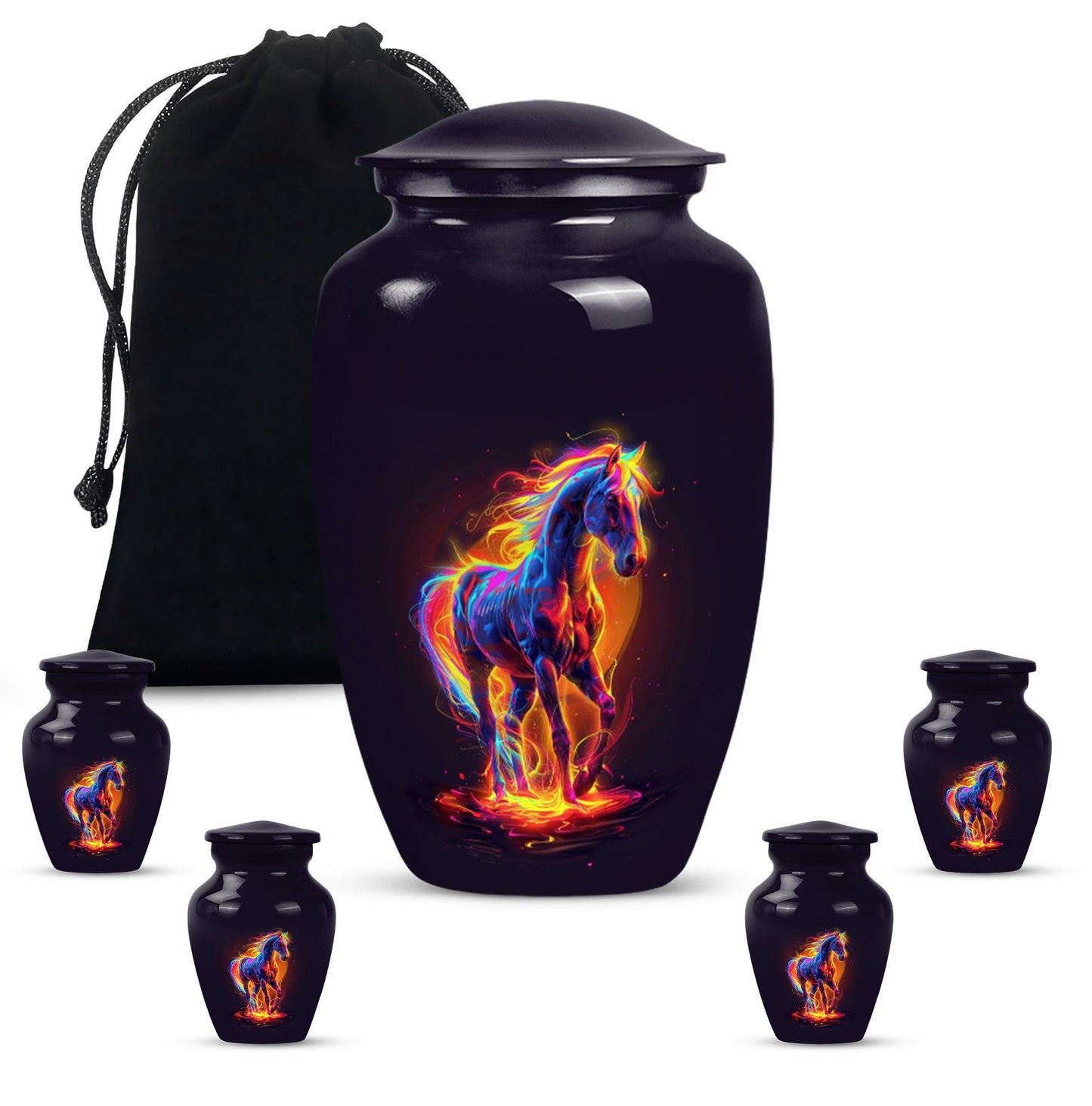 Horse Urn, cremation urn for adult male, 