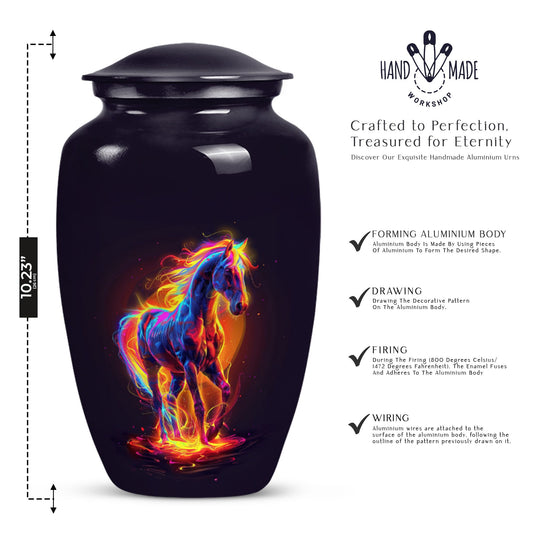 Horse Urn, cremation urn for adult male, 