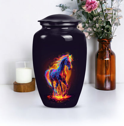 Horse Urn, cremation urn for adult male, 