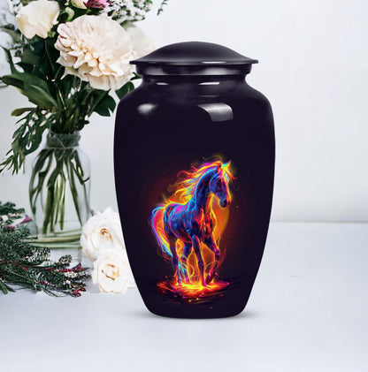 Horse Urn, cremation urn for adult male, 