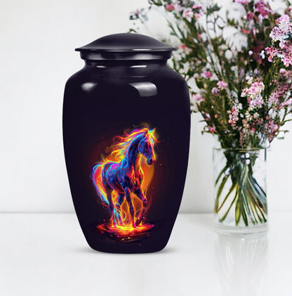 Horse Urn, cremation urn for adult male, 
