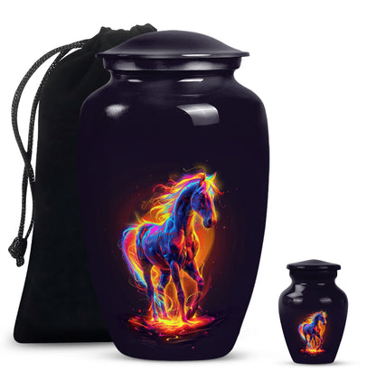 Horse Urn, cremation urn for adult male, 