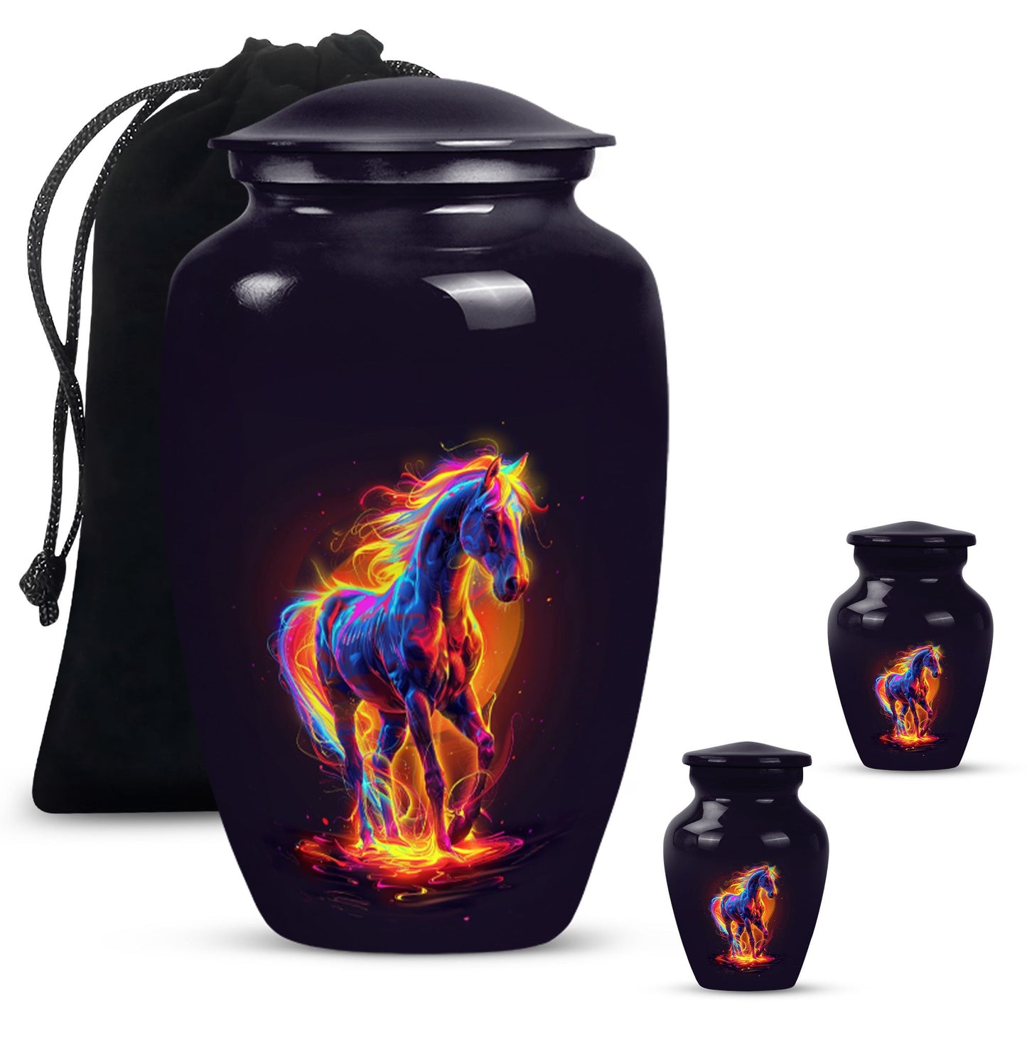Horse Urn, cremation urn for adult male, 