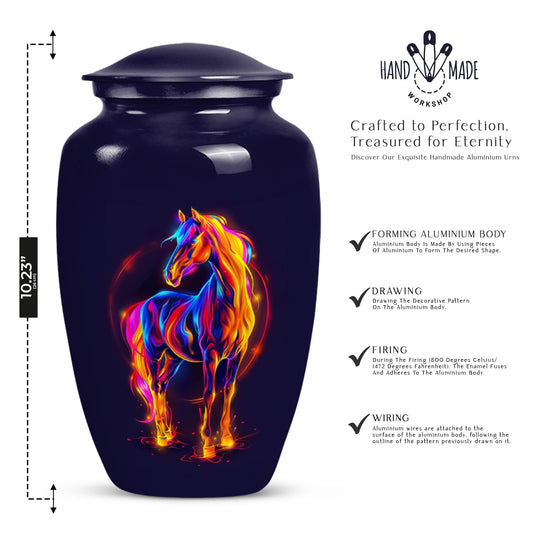 10-inch Classic Horse Urn for men & women ashes.