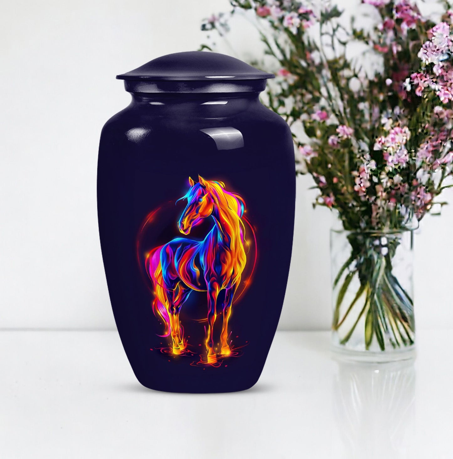 10-inch Classic Horse Urn for men & women ashes.