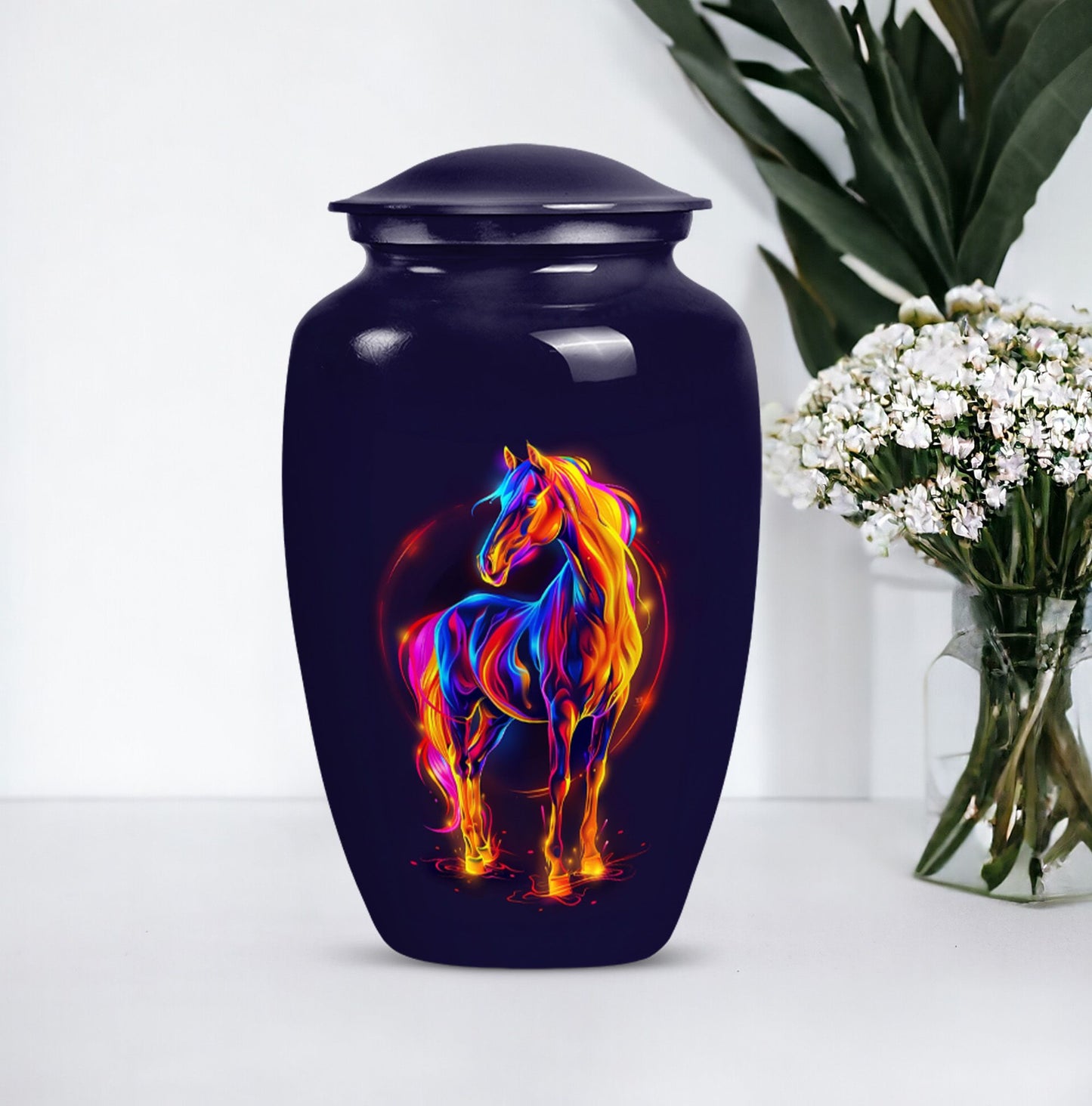 10-inch Classic Horse Urn for men & women ashes.