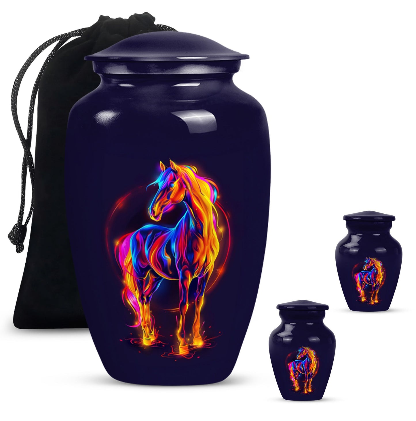 10-inch Classic Horse Urn for men & women ashes.