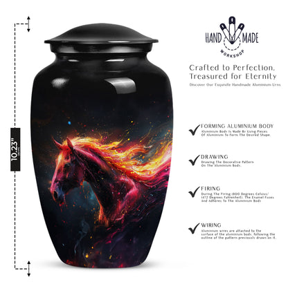 Classic 10-inch Horse Urn made of Aluminium