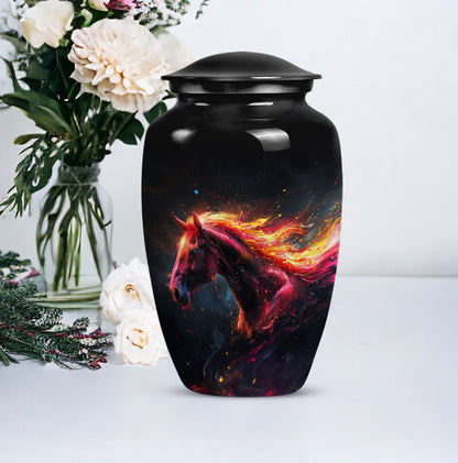 Classic 10-inch Horse Urn made of Aluminium