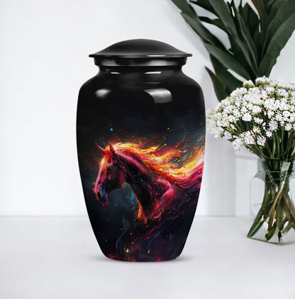 Classic 10-inch Horse Urn made of Aluminium