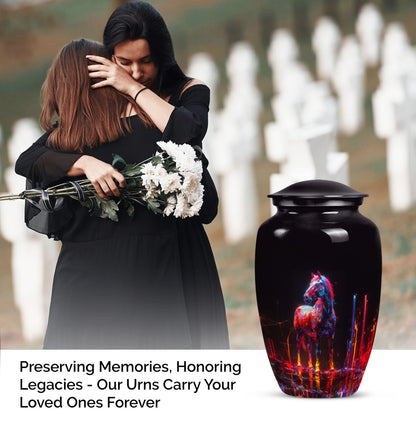 Classic 10-inch Horse Urn crafted from aluminium.
