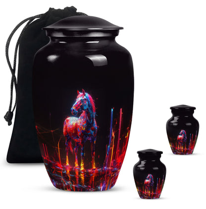 Classic 10-inch Horse Urn crafted from aluminium.