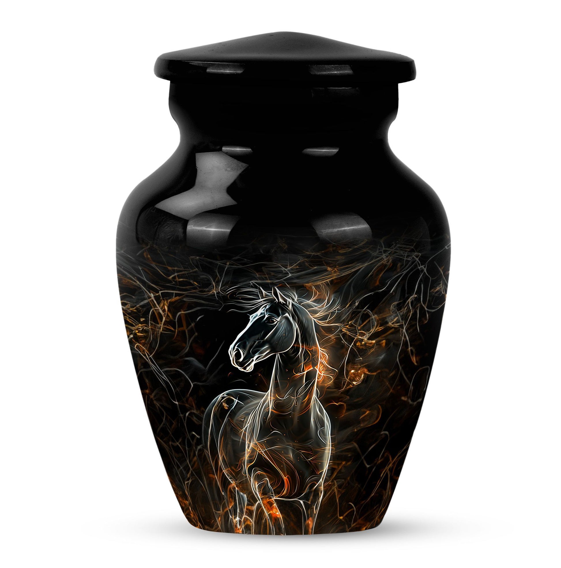 Classic 10-inch Horse Urn made of Aluminium for funeral, 