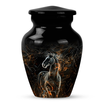Classic 10-inch Horse Urn made of Aluminium for funeral, 