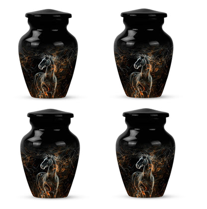 Classic 10-inch Horse Urn made of Aluminium for funeral, 