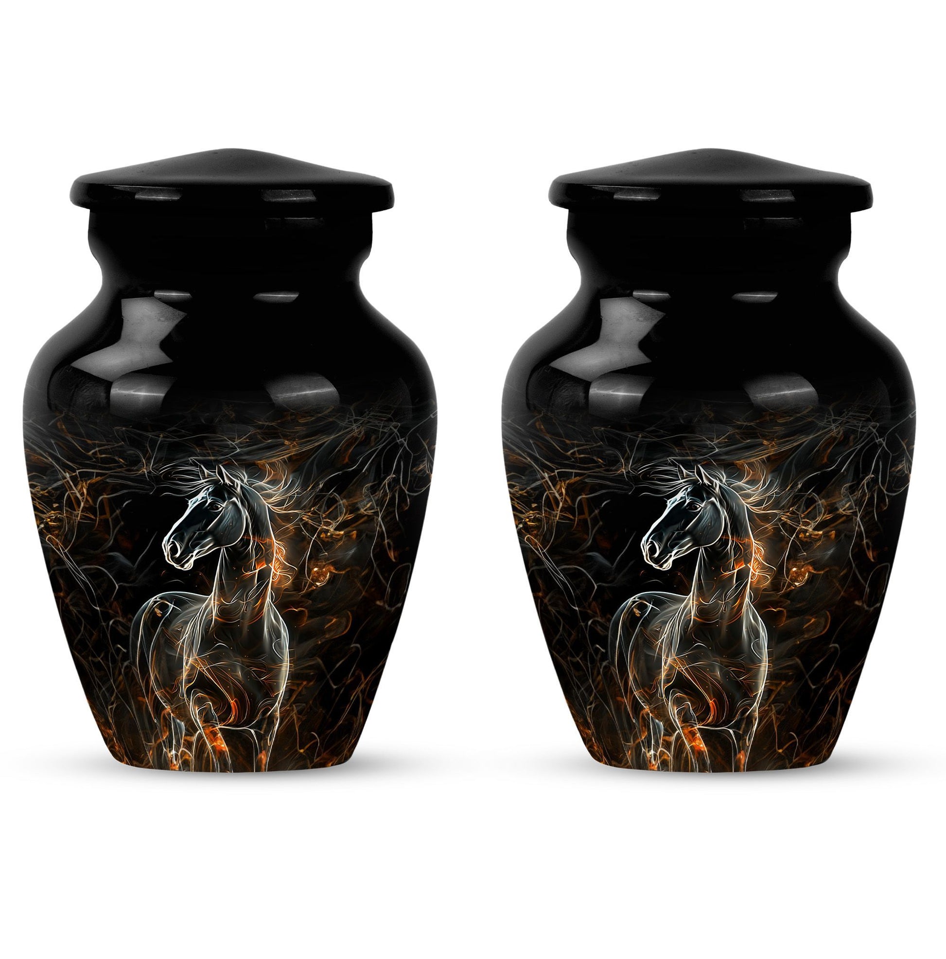 Classic 10-inch Horse Urn made of Aluminium for funeral, 