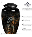 Classic 10-inch Horse Urn made of Aluminium for funeral, 