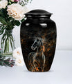 Classic 10-inch Horse Urn made of Aluminium for funeral, 