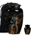 Classic 10-inch Horse Urn made of Aluminium for funeral, 