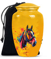 horse themed abstract classic urn