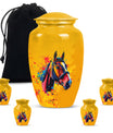 horse themed abstract classic urn