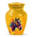 horse themed abstract classic urn