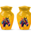 horse themed abstract classic urn