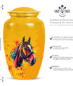 horse themed abstract classic urn