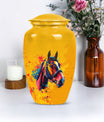 horse themed abstract classic urn