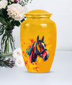 horse themed abstract classic urn