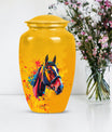 horse themed abstract classic urn