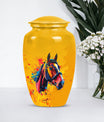 horse themed abstract classic urn