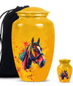 horse themed abstract classic urn