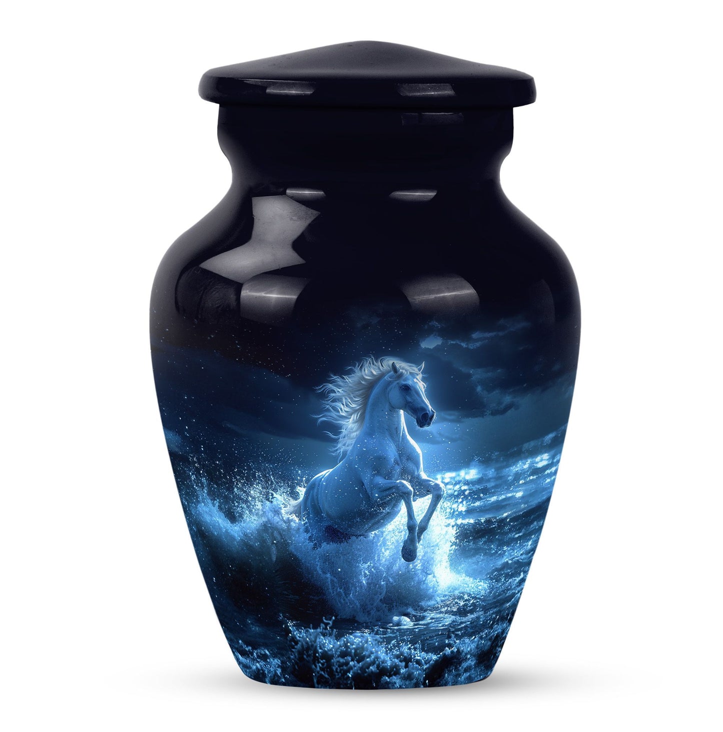 Classic 10 inch Horse Urn.