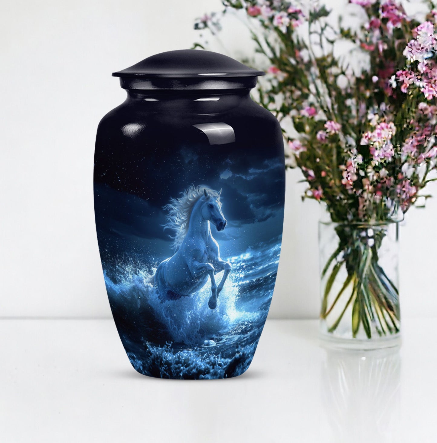 Classic 10 inch Horse Urn.