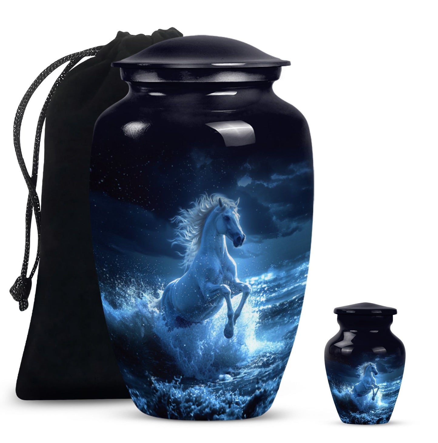Classic 10 inch Horse Urn.