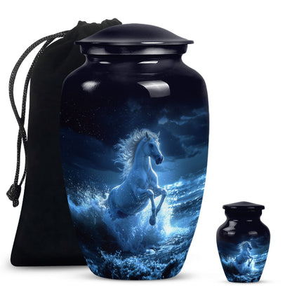 Classic 10 inch Horse Urn.